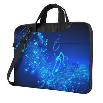 VducK Nota Desenli 15.6 inç Oxford Kumaş Su Geçirmez El-Omuz Laptop Çantası Mavi-Siyah