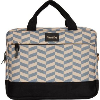 BloominBag Smokey Chevron 15.6 inç Kumaş El-Omuz Laptop Çantası Açık Gri
