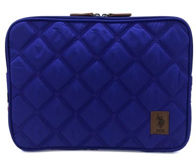 U.S. Polo Assn. Kapitone 13-13.3 inç Kapitone Deri Su Geçirmez Kılıf Laptop Çantası Mavi