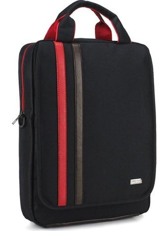 Case Club 15.6 inç Kumaş Sırt Laptop Çantası Kahverengi-Kırmızı