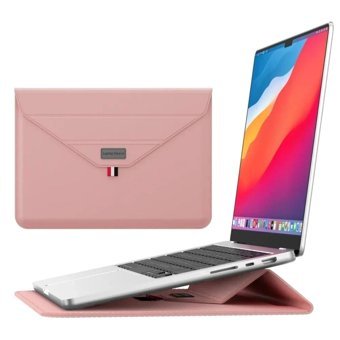 Teknet Store A2992 13-14.9 inç Deri Su Geçirmez Kılıf Laptop Çantası Pembe