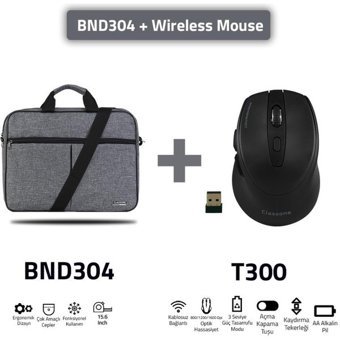 Classone Eko BND304-T300 15.6 inç Kumaş El-Omuz Laptop Çantası Gri