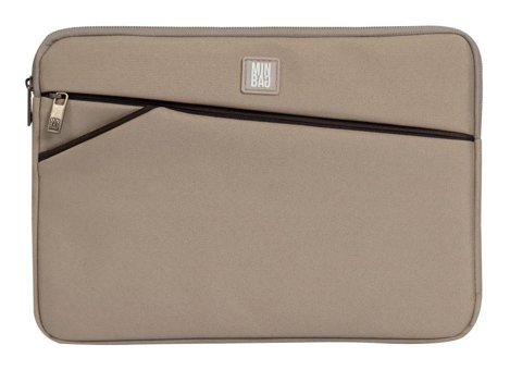 Minbag Alice 13 inç Suni Deri Su Geçirmez Kılıf Laptop Çantası Krem