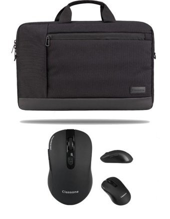 Classone Warkout TL5000-WM400 15.6 inç Kumaş Su Geçirmez El-Omuz Laptop Çantası Siyah