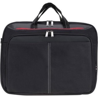 Plm PLC34 17 inç Hakiki Deri Su Geçirmez El-Omuz Laptop Çantası Siyah