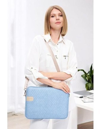 Terzi Bey 13.3-14 inç Suni Deri Su Geçirmez Kılıf Laptop Çantası Mavi