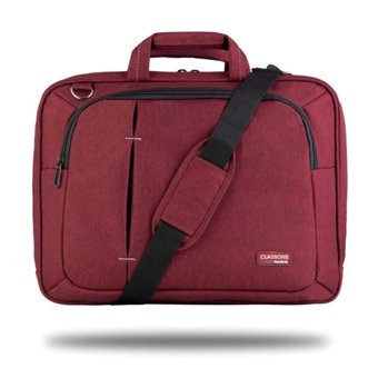 Classone Ul165 15.6 inç Kumaş Su Geçirmez El-Omuz Laptop Çantası Bordo
