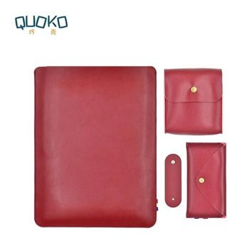 Gubisi 14 inç Deri Su Geçirmez Kılıf Laptop Çantası Kırmızı