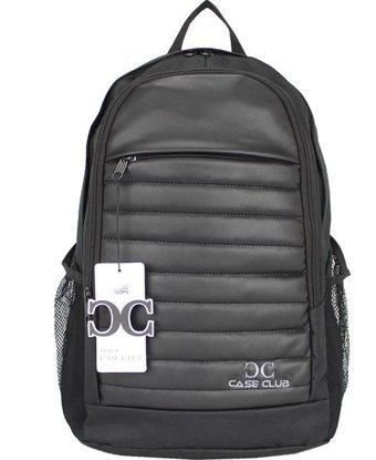 Case Club Basic 15.6 inç Kumaş Su Geçirmez Sırt Laptop Çantası Gri-Siyah