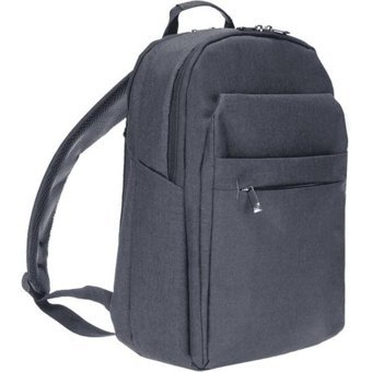 Plm Seitek 17 inç Polyester Su Geçirmez Sırt Laptop Çantası Gri-Siyah