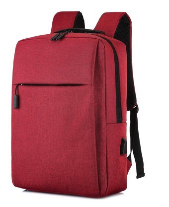 Wslcn 15.6 inç Polyester Su Geçirmez Sırt Laptop Çantası Kırmızı