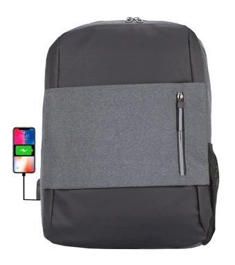 Case Club 15.6 inç Kumaş Su Geçirmez Sırt Laptop Çantası Antrasit