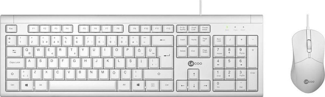 Lenovo Lecoo Cm101 Beyaz Kablolu Klavye Mouse Seti