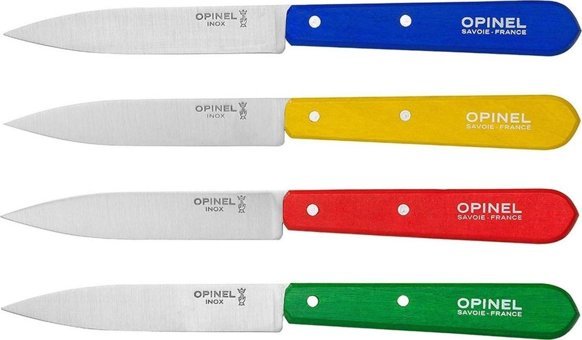 Opinel OP-001233 Les Essentials Ahşap Saplı Paslanmaz Çelik Gövdeli 4 Parça Soyma Bıçağı Seti