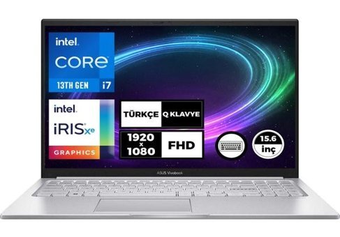 Asus Vivobook 15 X1504VA-NJ412008 Dahili Iris Xe Graphics Eligible Intel Core i7 1355U 16 GB Ram 2 TB SSD 15.6 inç Full HD Freedos Laptop