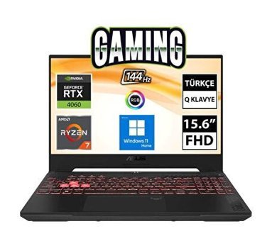 Asus TUF Gaming A15 FA507NV-LP019W Harici GeForce RTX 4060 AMD Ryzen 7 7735HS 8 GB Ram 512 GB SSD 15.6 inç Full HD Windows 11 Home Laptop