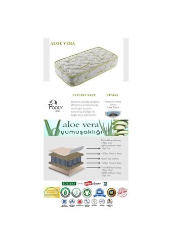 Pooly Aloe Vera Dikdörtgen Sünger Ortopedik 90x190 cm Beşik Yatağı