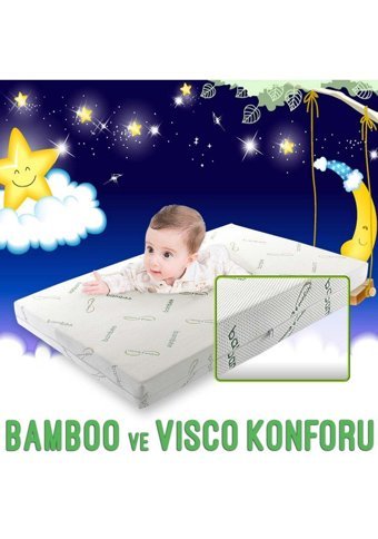 Heyner Bamboo Dikdörtgen Visco Ortopedik 70x140 cm Beşik Yatağı