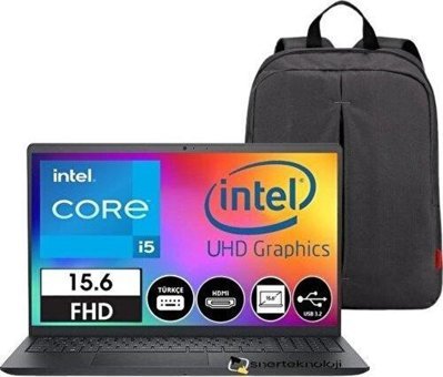 Dell Inspiron 3520 I352024052009U Dahili Iris Xe Graphics Eligible Intel Core i5 1235U 8 GB Ram 256 GB SSD 15.6 inç Full HD Freedos Laptop + Snertech Çanta