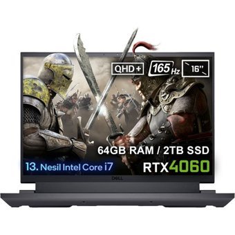 Dell Gaming G16 7630 G167630005UV9 Harici GeForce RTX 4060 Intel Core i7 13650HX 64 GB Ram 2 TB SSD 16 inç QHD+ Ubuntu Laptop