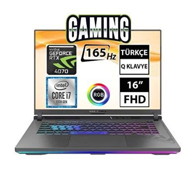 Asus ROG Strix G16 G614JI-N3188 Harici GeForce RTX 4070 Intel Core i7 13650HX 16 GB Ram 1 TB SSD 16 inç WUXGA Freedos Laptop