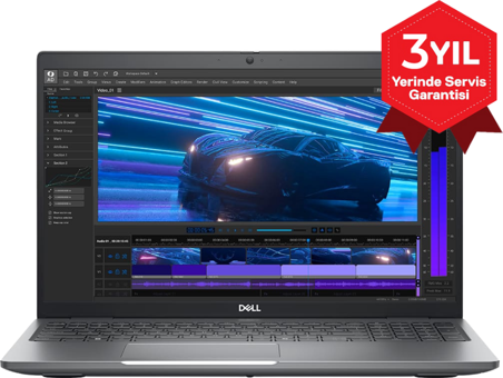 Dell Precision 3591 155HXCTOP3591EMEA- Harici GeForce RTX A500 Intel Core Ultra 7 155H 16 GB Ram 512 GB SSD 15.6 inç Full HD Windows 11 Pro Laptop