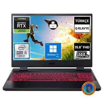 Acer Nitro 5 AN515-58-56RY NH.QMZEY.003A19 Harici GeForce RTX 2050 Intel Core i5 12450H 64 GB Ram 1 TB SSD 15.6 inç Full HD Windows 11 Pro Laptop + CNT020 Çanta
