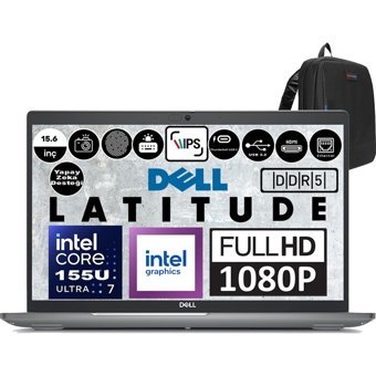 Dell Latitude 5550 N021L555015EMEAF14 Dahili Graphics Intel Core Ultra 7 155U 64 GB Ram 2 TB SSD 15.6 inç Full HD Freedos Laptop + Zetta Çanta