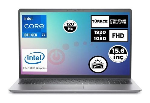 Dell Vostro 3550 N1601PVNB3530U001 Dahili Iris Xe Graphics Eligible Intel Core i7 1355U 16 GB Ram 512 GB SSD 15.6 inç Full HD Ubuntu Laptop