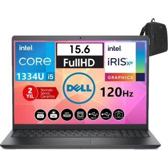 Dell Vostro 3530 WN1611PVNB352001 Dahili Iris Xe Graphics Eligible Intel Core i5 1334U 8 GB Ram 256 GB SSD 15.6 inç Full HD Freedos Laptop + Zetta Çanta