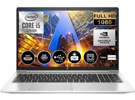 Hp ProBook 450 G9 6S6X0EA12 Harici GeForce MX 570 Intel Core i5 1235U 64 GB Ram 512 GB SSD 15.6 inç Full HD Freedos Laptop