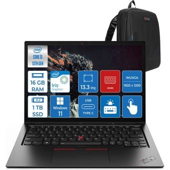 Lenovo ThinkPad L13 Yoga L21FKS0CX0P2 Dahili Iris Xe Graphics Eligible Intel Core i5 1345U 16 GB Ram 1 TB SSD 13.3 inç WUXGA Windows 11 Pro Dokunmatik Laptop + Zetta Çanta