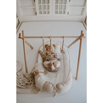 Dery Baby Babynest Oval Pamuk Portatif Katlanır 50x90 cm Oyun Parkı Yatağı