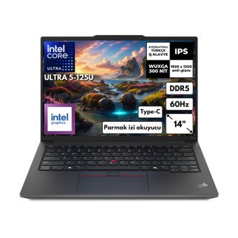 Lenovo ThinkPad E14 Gen6 21M7002PTX Dahili Intel Graphics Intel Core Ultra 5 125U 16 GB Ram 512 GB SSD 14 inç WUXGA Freedos Laptop