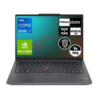 Lenovo ThinkPad E14 Gen5 21JLS2G6TX Harici GeForce MX 550 Intel Core i7 1355U 16 GB Ram 512 GB SSD 14 inç WUXGA Freedos Laptop
