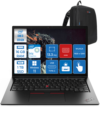 Lenovo ThinkPad L13 Yoga L21FKS0CX0H2 Dahili Iris Xe Graphics Eligible Intel Core i5 1345U 16 GB Ram 1 TB SSD 13.3 inç WUXGA Windows 11 Home Dokunmatik Laptop