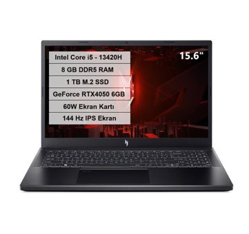 Acer Nitro V 15 NH.QNBEY.002 Harici GeForce RTX 4050 Intel Core i5 13420H 8 GB Ram 1 TB SSD 15.6 inç Full HD Freedos Gaming Laptop