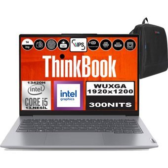 Lenovo ThinkBook 14 Gen6 IRL 21KG00UCTRH06 Dahili UHD Graphics Intel Core i5 13420H 24 GB Ram 1 TB SSD 14 inç WUXGA Windows 11 Home Laptop + Zetta Çanta