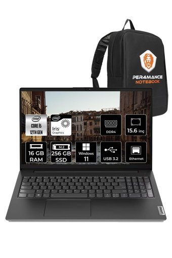 Lenovo Nb V15 Gen3 82TT00A6TX Dahili Iris Xe Graphics Eligible Intel Core i5 1235U 16 GB Ram 256 GB SSD 15.6 inç Full HD Windows 11 Pro Laptop + PER4 Çanta
