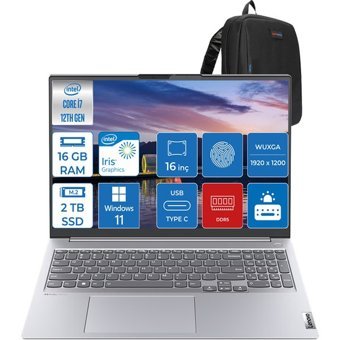 Lenovo ThinkBook 16 CY006LTRH03 Dahili Iris Xe Graphics Eligible Intel Core i7 1255U 16 GB Ram 2 TB SSD 16 inç WUXGA Windows 11 Home Laptop + Zetta Çanta