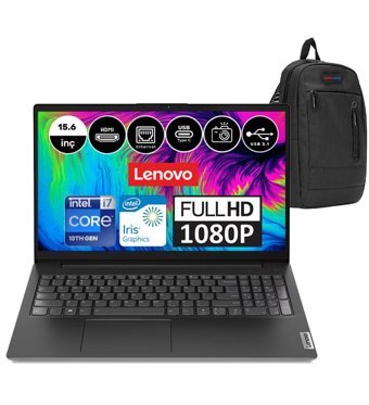Lenovo V15 Gen3 83A1003NTXW09 Dahili Intel Iris Xe Graphics Intel Core i7 1355U 40 GB Ram 2 TB SSD 15.6 inç Full HD Freedos Laptop + Weblegelsin Çanta