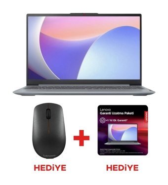 Lenovo IdeaPad Slim 3 83ER000XTR Dahili UHD Graphics Intel Core i5 12450H 8 GB Ram 512 GB SSD 15.6 inç Full HD Windows 11 Laptop + Mouse