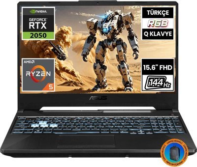 Asus TUF Gaming A15 FA506NF-HN050A5 Harici GeForce RTX 2050 AMD Ryzen 5 7535HS 16 GB Ram 256 GB + 1 TB SSD 15.6 inç Full HD Freedos Gaming Laptop