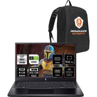 Acer Nitro V 15 NHQNBEY004P302 Harici GeForce RTX 4050 Intel Core i5 13420H 8 GB Ram 512 GB SSD 15.6 inç Full HD Freedos Gaming Laptop + PER4 Çanta