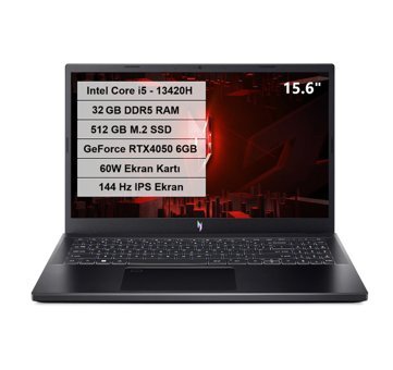 Acer Nitro V 15 NH.QNBEY.003 Harici GeForce RTX 4050 Intel Core i5 13420H 32 GB Ram 512 GB SSD 15.6 inç Full HD Freedos Gaming Laptop