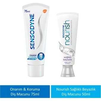 Sensodyne Florürlü Diş Macunu 75 ml + Nourish Sağlıklı Beyazlık Diş Macunu 50 ml