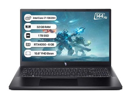 Acer Nitro V 15 ANV15 NH.QNBEY.008-32 Harici GeForce RTX 4050 Intel Core i7 13620H 32 GB Ram 1 TB SSD 15.6 inç Full HD Freedos Gaming Laptop