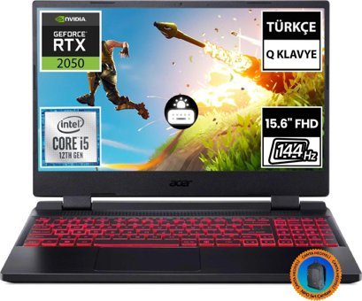 Acer Nitro 5 AN515-58-56RY NH.QMZEY.003A13 Harici GeForce RTX 2050 Intel Core i5 12450H 64 GB Ram 1 + 1 TB SSD 15.6 inç Full HD Freedos Gaming Laptop