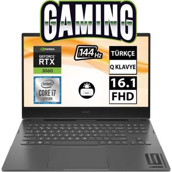 Hp Omen 16-K0010NT 7H8Z7EA04 Harici GeForce RTX 3060 Intel Core i7 12700H 32 GB Ram 1 TB SSD 16.1 inç Full HD Freedos Gaming Laptop