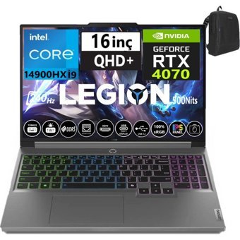Lenovo Legion 5 16IRX9 W83DG00F0TR31 Harici GeForce RTX 4070 Intel Core i9 14900HX 48 GB Ram 2 TB SSD 16 inç WQXGA Windows 11 Home Gaming Laptop + Weblegelsin Çanta